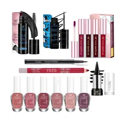 VOZO Set Of 7 Complete Glam Mascara, Lipstick, Nail Polish & Kajal - Combo 01-15