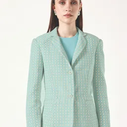 Muvazo Checked Notched Lapel T-Shirt & Trousers With Blazer Co-ords-image-49