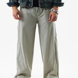 Snitch Men Light Grey Mid-Rise Relaxed Fit Trouser-image-44