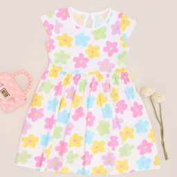 Pantaloons JuniorGirl Floral Print cap Sleeves Fit And FlareDress-image-24