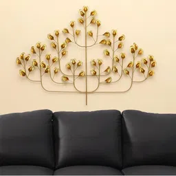 vedas Mystic Indiana Gold Toned Textured Metal Arya Tree Wall Decor-image-44