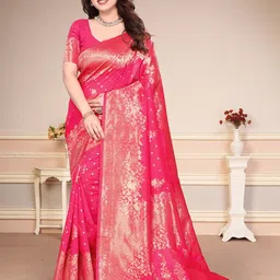 SUPERLAXMI Woven Design Zari Banarasi Saree-image-10