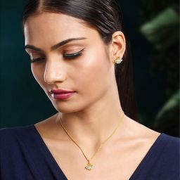 Peora Gold-Plated Crystal Studded Jewellery Set-image-21