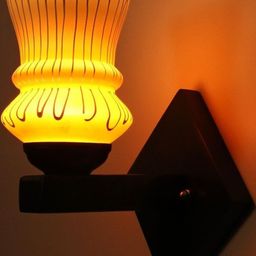 1ST TIME Orange & White Printed Glass Frustum Shaped Wall Lamp-picture-23