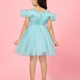 BAESD Flutter Sleeve Net Fit & Flare Dress image 5