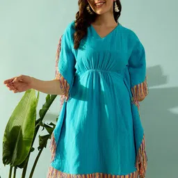 The Kaftan Company Women V-Neck Kaftan Dress-image-89