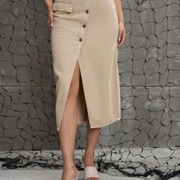 SASSAFRAS A-Line Midi Wrap Skirt-image-2