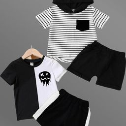 Lofn Unisex Kids Colourblocked T-shirt with Shorts-image-83