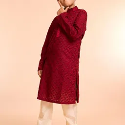 Manyavar Boys Embroidered Regular Kurta with Pyjamas-25
