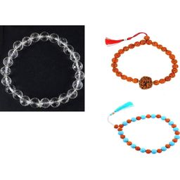 Divine souvenirs Unisex Set Of 3 Artificial Beaded Elasticated Bracelets-picture-15