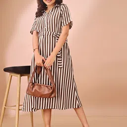 Fashfun Striped Formal A-Line Midi Dress-picture-43
