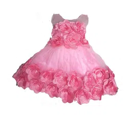 Samjho Fashion Girl Pink Floral Georgette Fit & Flare Maxi Dress-picture-7