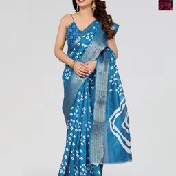 Moda Rapido Pack Of 2 Woven Design Zari Bandhani Saree-29