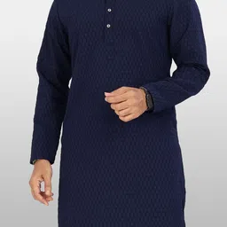 VeBNoR Men Thread Work Dobby Kurta-picture-6