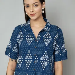 Anouk Women Printed Cotton Shirt Style Top-image-89