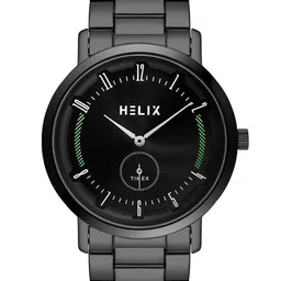 Helix Men Brass Dial & Stainless Steel Bracelet Style Straps Analogue Watch TW053HG09-15