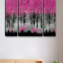 Myntra Elegant Homes Pink & Grey 3 Pieces Tree Floral And Botanical Wall Arts-27