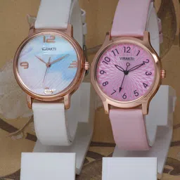 VIRAKTI Women Pack of 2 Brass Dial & Leather Straps Analogue Watch WATHAVM9JY5YSXWY-image-12