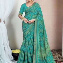 KALINI Bandhani Zari Pure Chiffon Bandhani Saree-image-71