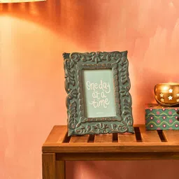Chumbak Green Victorian Jharoka Wooden Table Photo Frame-50