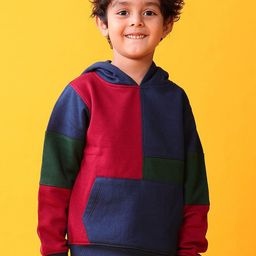 Anthrilo Boys Colourblocked Hooded Sweatshirt-picture-36