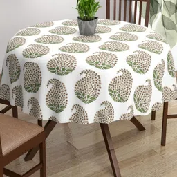 Trance Home Linen Green Cotton 4-Seater Table Cover-image-81