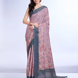 Ishin Women Floral Printed Zari Saree-image-97