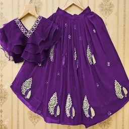 BAESD Girls Embroidered Mukaish Ready to Wear Lehenga &-picture-27