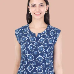 Moda Rapido Floral Print Cotton Top-image-99