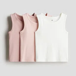 H&M 3-Pack Ribbed Vest Tops-image-74