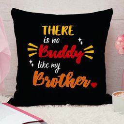 THE QUIRKY HOME White & Black Printed Square-Shaped Rakshabandhan Gift Pre-Filled Cushion-17