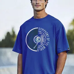 Bewakoof Men Graphic Printed Round Neck Cotton Oversized T-shirt-picture-40