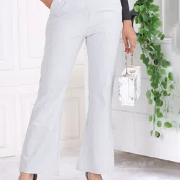 Mlada Women Original Flared High-Rise Easy Wash Trousers-image-15