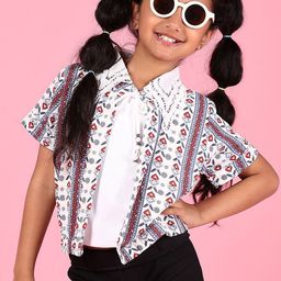 V-Mart Women Shirt Collar Neck Regular Sleeve Ethnic Motifs Cotton Top-picture-40
