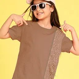 J&JP Girls Typography 2 Printed Applique T-shirt-image-34