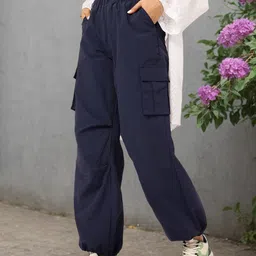 DressBerry Women Urban Utility Cargo Style Parachute Trousers-image-18
