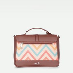 ZOUK WavBeach Nessa Geometric Printed Structured Jute Satchel image 5