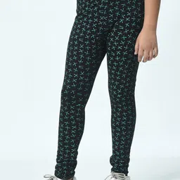 BAESD Girls Pure Cotton Printed Churidar-Length Leggings-image-54