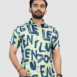 VS MALL Men Classic Printed Spread Collar Slim Fit Casual Shirt-image-40
