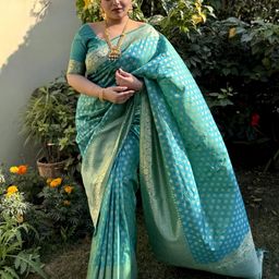 SILKWEAR KASHIKA_RAMA Woven Design Zari Pure Silk Banarasi Saree-40