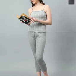 JJAAGG T Pack Of 2 Self Design Shoulder Straps Camisole With Capris-picture-23