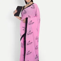 JAIPURI BLOCK PRINT Mulmul Cotton Block Print Saree image 4
