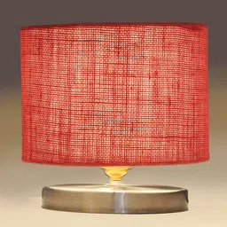 Devansh Pink Textured Steel Table Lamp With Jute Shade image 2