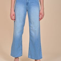 URBAN POCHE Women Wide Leg High-Rise Heavy Fade Denim Jeans-image-61