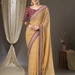 all about you Bandhani Embroidered Pure Georgette Saree-47