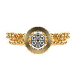 VALANOVA Sterling Silver Yellow Gold Plated 0.22 Ct Lab Grown Diamond Ring-image-26