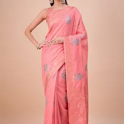 House of Pataudi Woven Design Zari Banarasi Saree With Unstitched Blouse-picture-20
