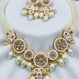 eeooaa Gold-Plated Brass Artificial Stones Jewellery Set-image-81