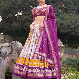 A TO Z CART Printed Ready to Wear Silk Lehenga & Unstitched Blouse With Dupatta-picture-20