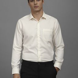 Louis Philippe Men Slim Fit Spread Collar Textured Cotton Formal Shirt-image-38